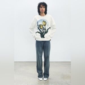 Zara flower print sweatshirt